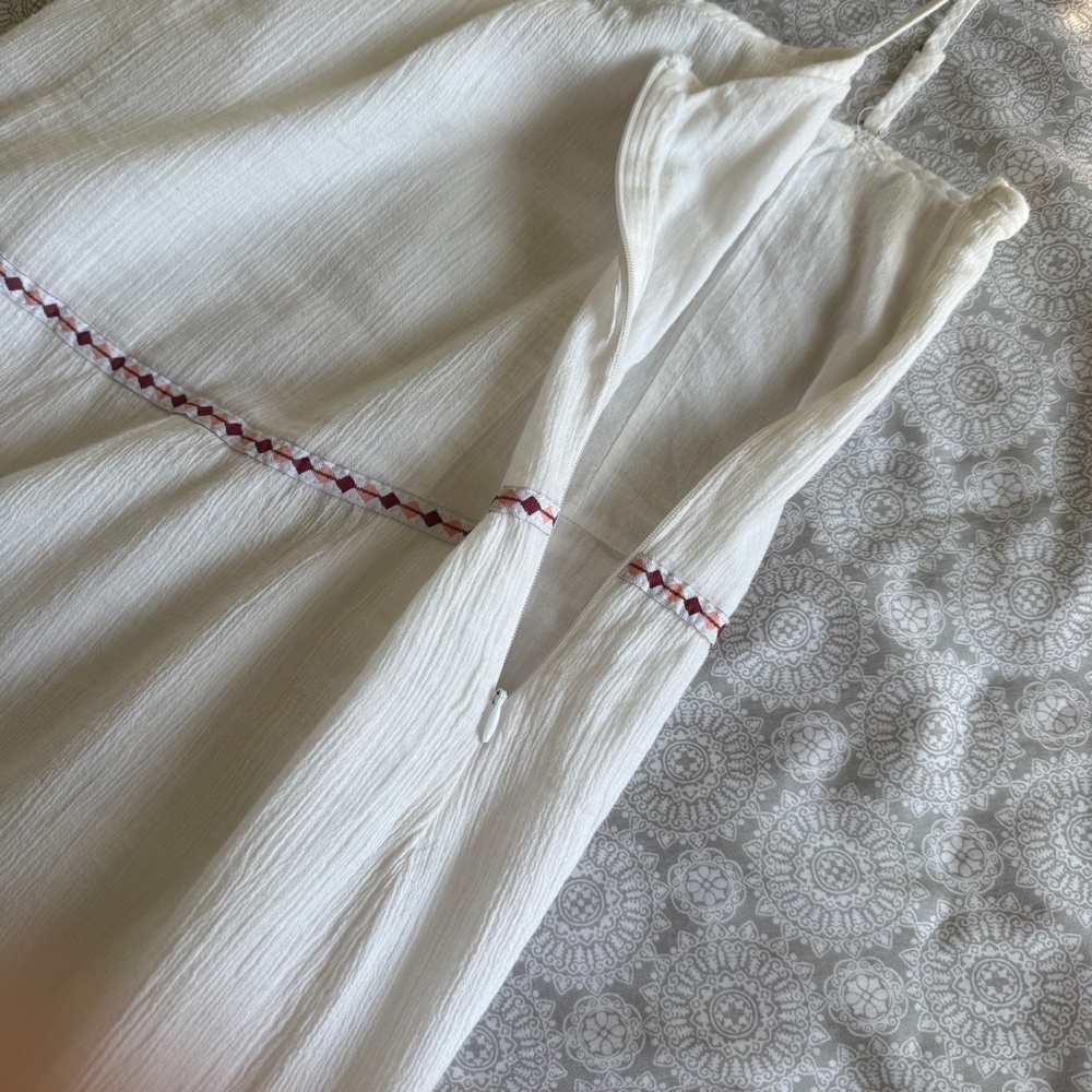 Esmara by Heidi Klum White Boho Embroidered Maxi Dress Size 8 - Picture 9 of 14